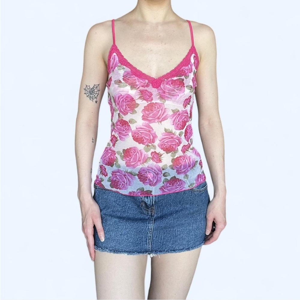 Vintage Victoria's Secret Rose Mesh Cami